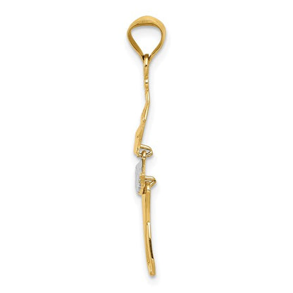 14k Two-Tone Moveable Ballerina Charm