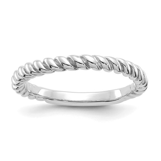 14k White Gold Polished Twisted Ring