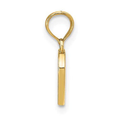 14k Yellow Gold Enameled Heart Charm