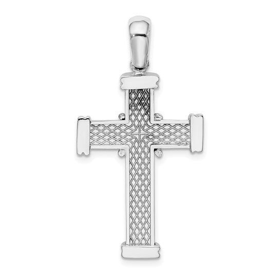 14k White X Cross Pendant