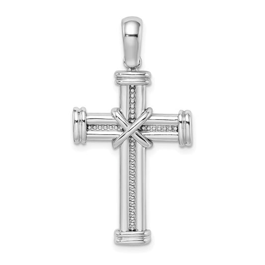 14k White X Cross Pendant