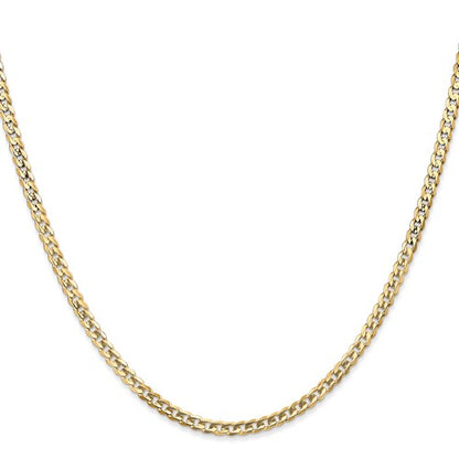 14k Heavyweight Open Concave Curb Link Chain