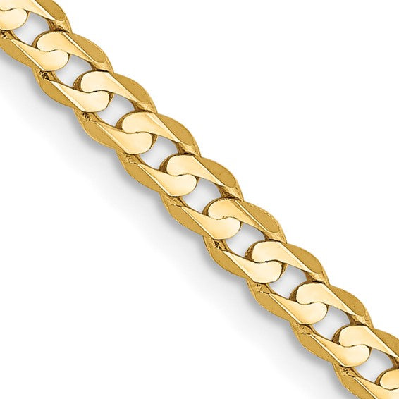 14k Heavyweight Open Concave Curb Link Chain