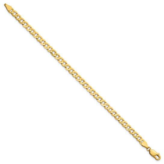 14k Open Concave Curb Link Bracelet 4.50mm