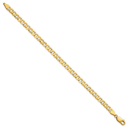 14k Open Concave Curb Link Bracelet 4.50mm