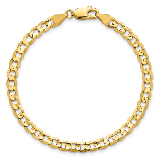 14k Open Concave Curb Link Bracelet 4.50mm