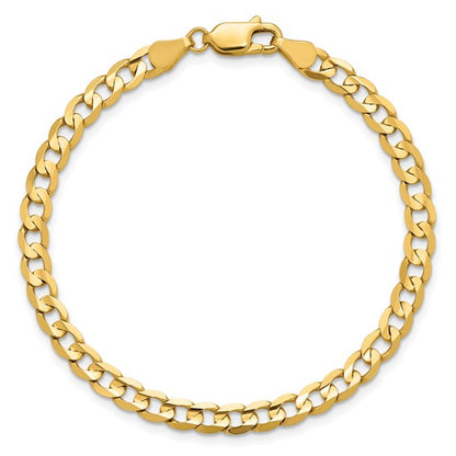 14k Open Concave Curb Link Bracelet 4.50mm