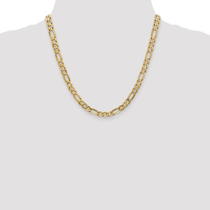 14k Concave Open Figaro Link Chain 6.00 mm