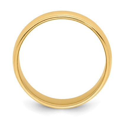 14k Milgrain Half Round Standard Wedding Bands - 6.00 mm