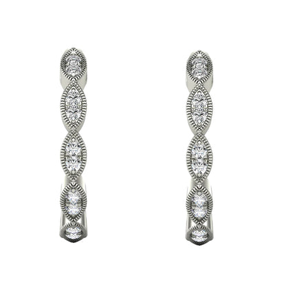 14k Diamond Huggie Earrings - 0.11ct TDW