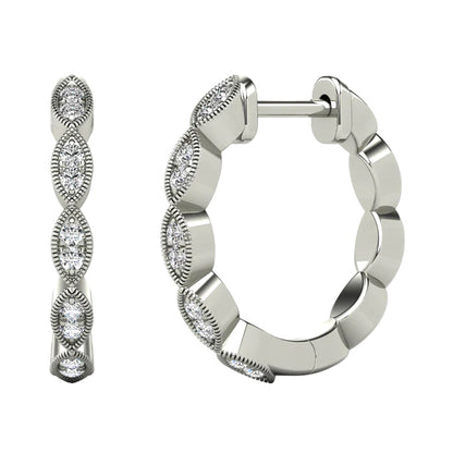 14k Diamond Huggie Earrings - 0.11ct TDW