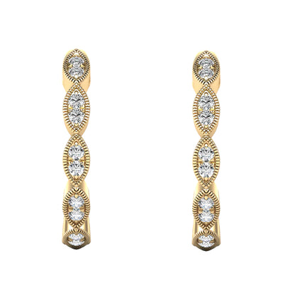 14k Diamond Huggie Earrings - 0.11ct TDW