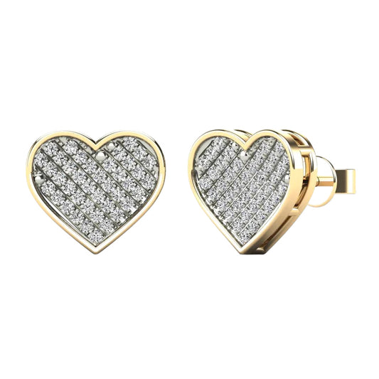 14k Diamond Heart Stud Earrings - 0.21ct TDW