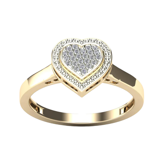 14k Micro Pave Diamond Heart Rings