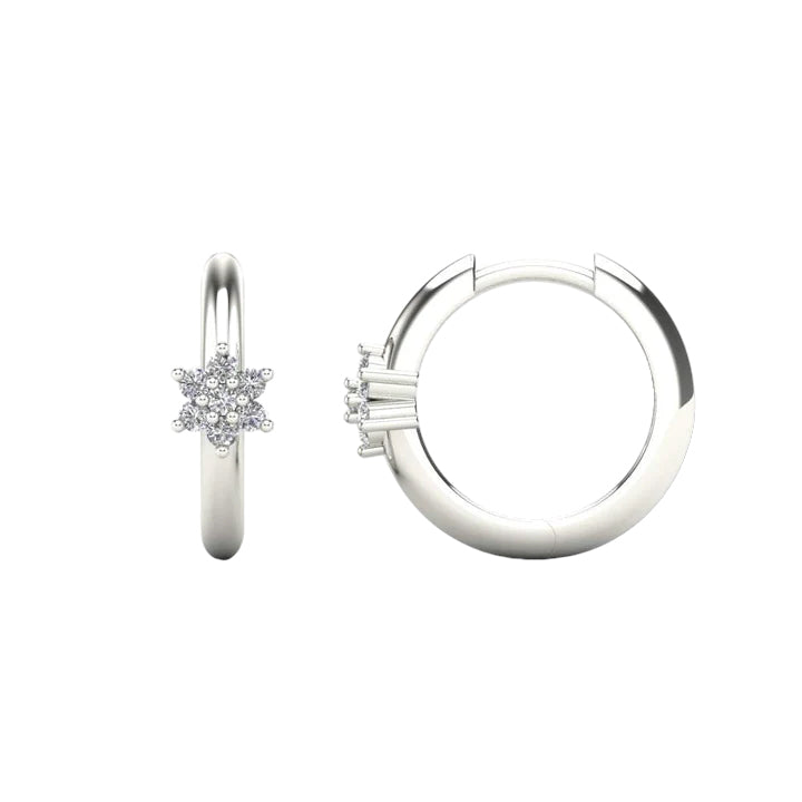 14k Diamond Huggie Earrings - 0.14ct TDW