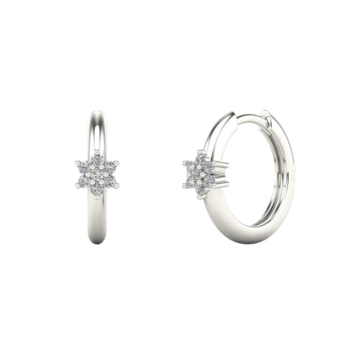 14k Diamond Huggie Earrings - 0.14ct TDW