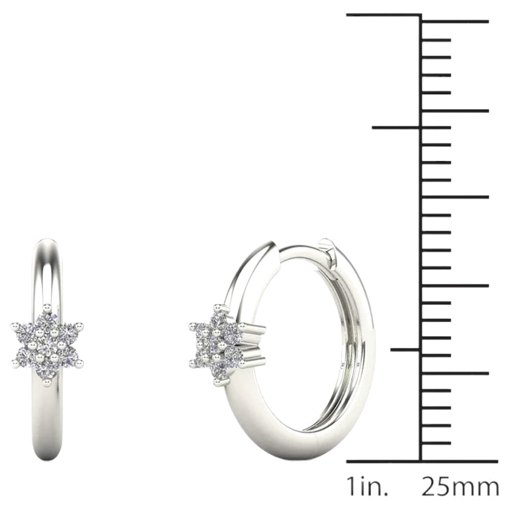 14k Diamond Huggie Earrings - 0.14ct TDW