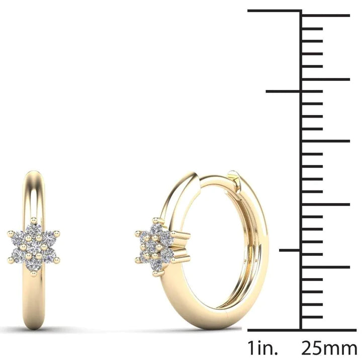 14k Diamond Huggie Earrings - 0.14ct TDW