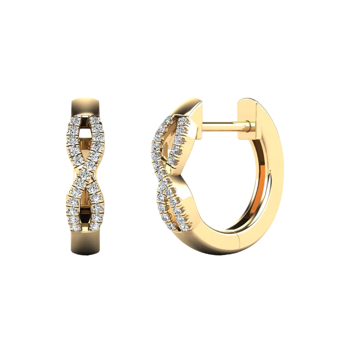 14k Gold Diamond Infinity Huggie Earrings - 0.14ct TDW