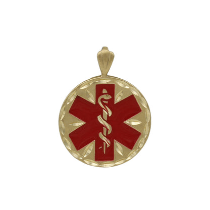 14k Yellow Gold Red Enameled EMT Charm