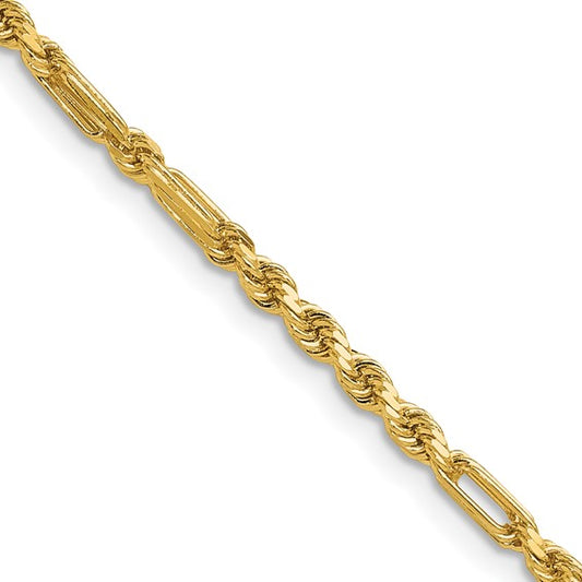 14k D/C Milano Rope Bracelet - 2.75mm