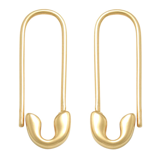 14k Safety Pin Earrings