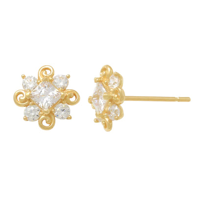 14k CZ Fancy Stud Earrings