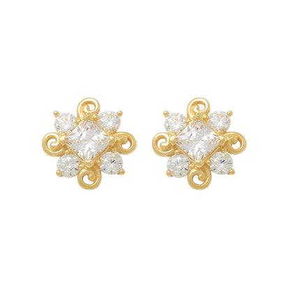 14k CZ Fancy Stud Earrings