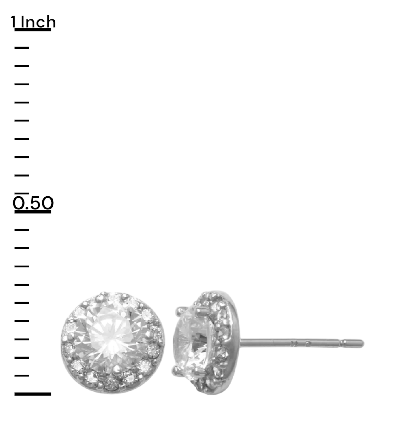 14k CZ Halo Stud Earrings