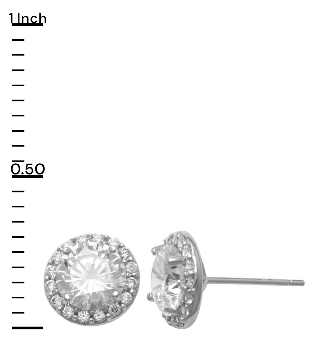 14k CZ Halo Stud Earrings