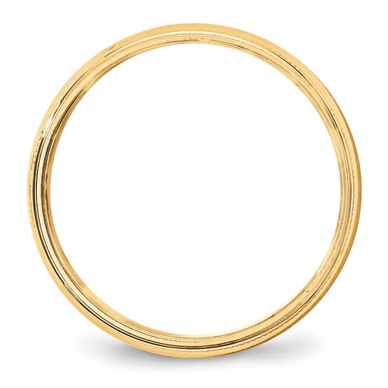 14k Milgrain Half Round Lightweight Wedding Bands - 5.00 mm