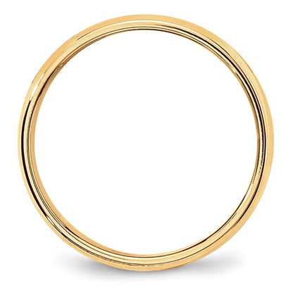 14k Milgrain Half Round Lightweight Wedding Bands - 6.00 mm