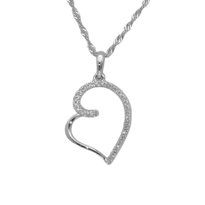 14k Diamond Fancy Heart Pendant