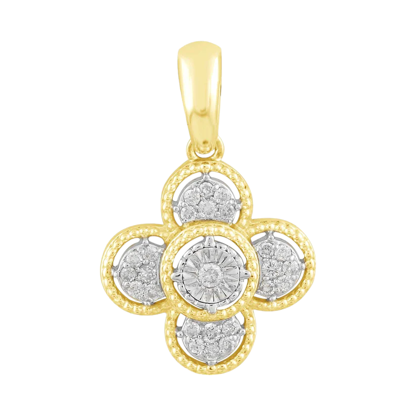 14k Gold Diamond Pendant - 0.11ct TDW