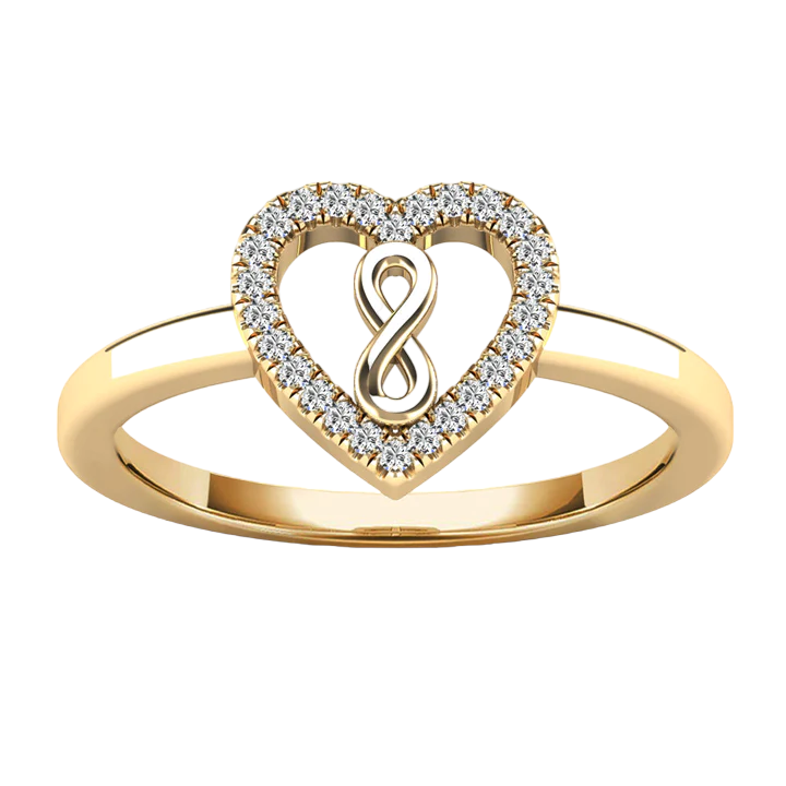 14k Infinity Heart Rings