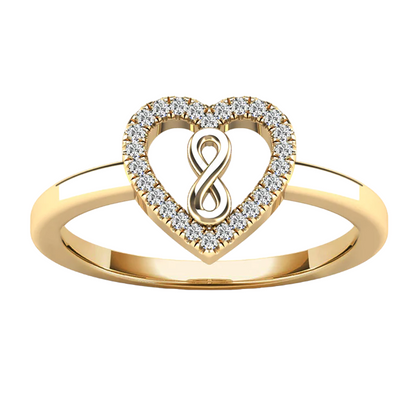 14k Infinity Heart Rings