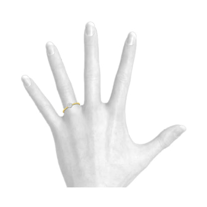 14k Stackable Beaded Diamond Cluster Ring - 0.12ct