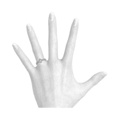 14k White Gold Micro-Pave Cuban Link Diamond Ring - 0.13ct