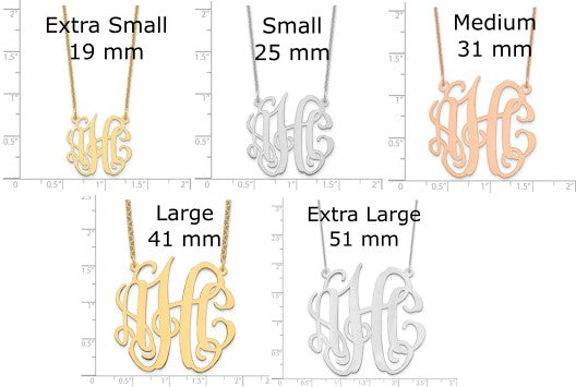 Script Circular Monogram Necklaces