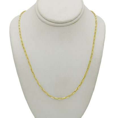 14k Yellow Gold Paperclip Necklace - 1.60 mm