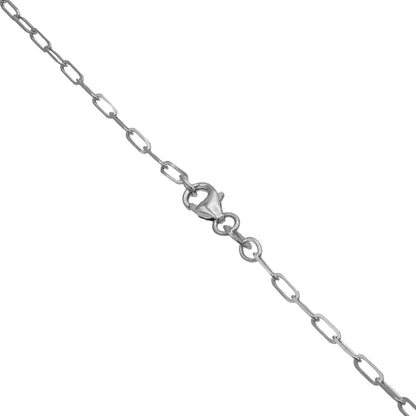 14k White Gold Paperclip Necklace - 1.80 mm
