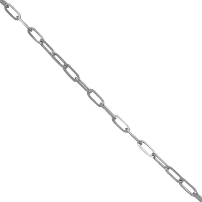 14k White Gold Paperclip Necklace - 1.80 mm