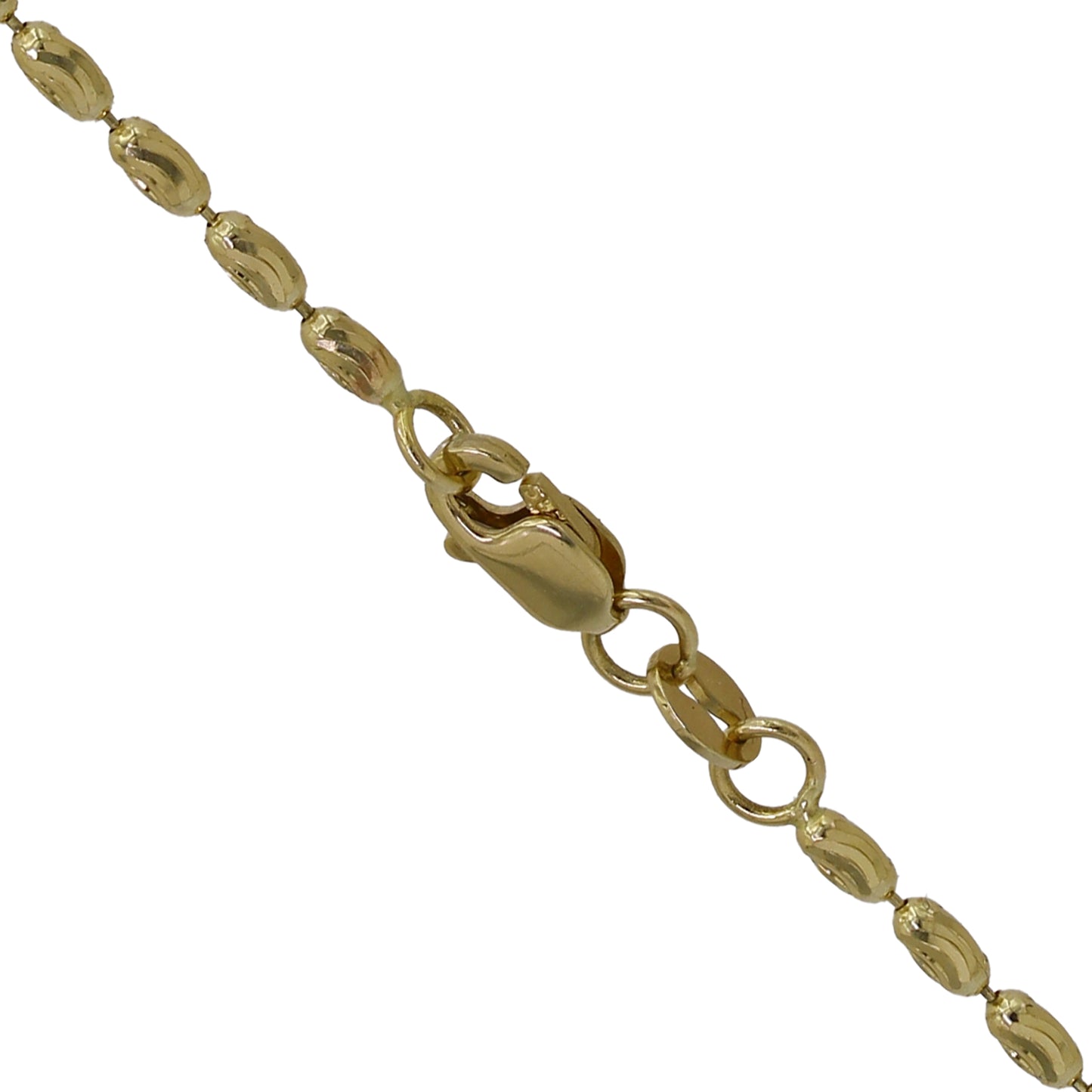 14k Gold Diamond-Cut Oval Beaded Moon Chains - 1.70 mm