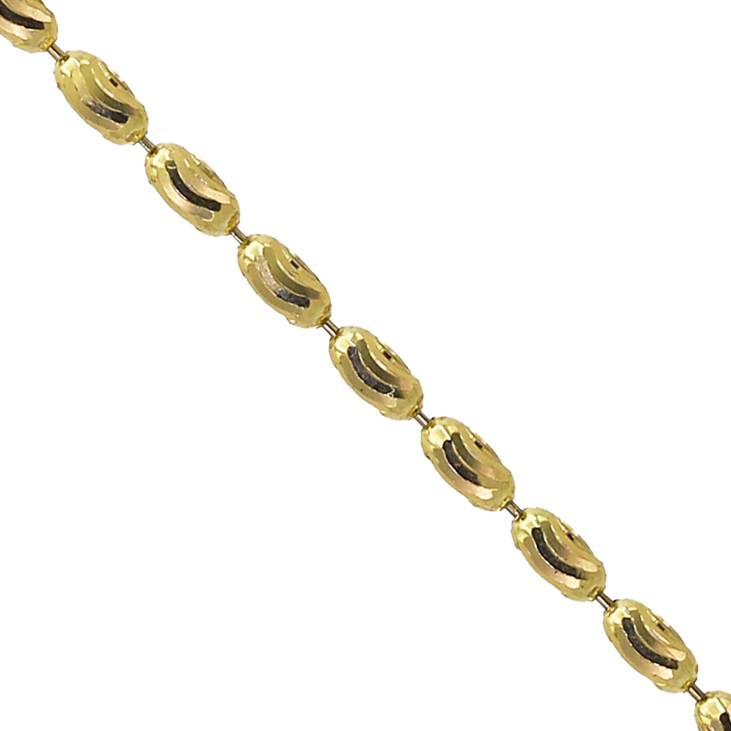 14k Gold Diamond-Cut Oval Beaded Moon Chains - 1.70 mm