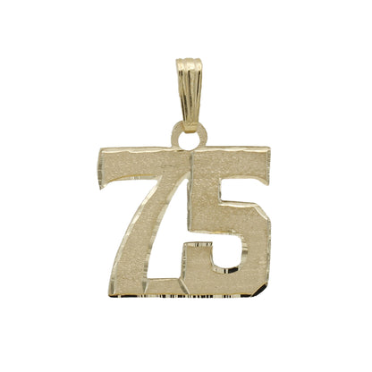 14k Yellow Gold #75 Charm Pendant