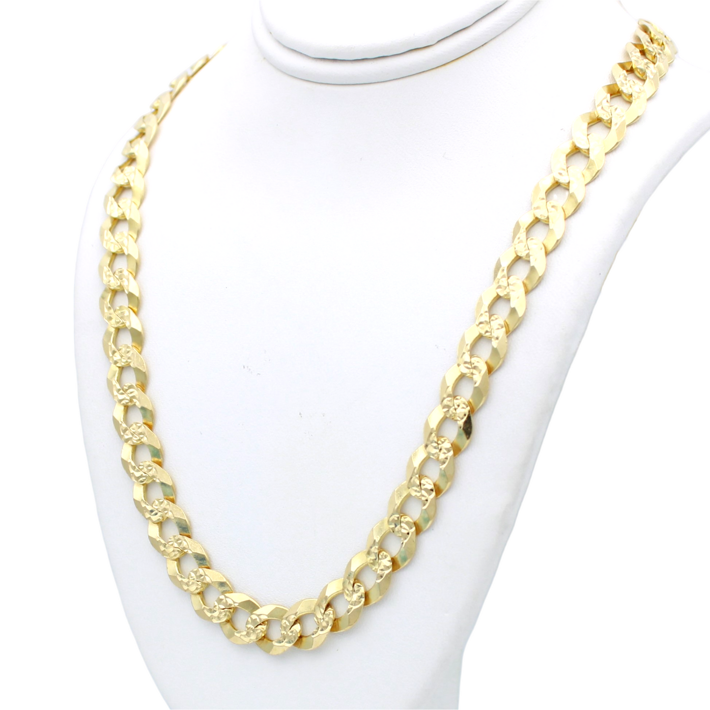 14k Pave Cuban Link Chain - 8.10 mm