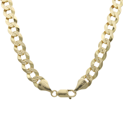 14k Pave Cuban Link Chain - 8.10 mm