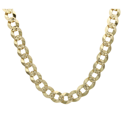 14k Pave Cuban Link Chain - 8.10 mm