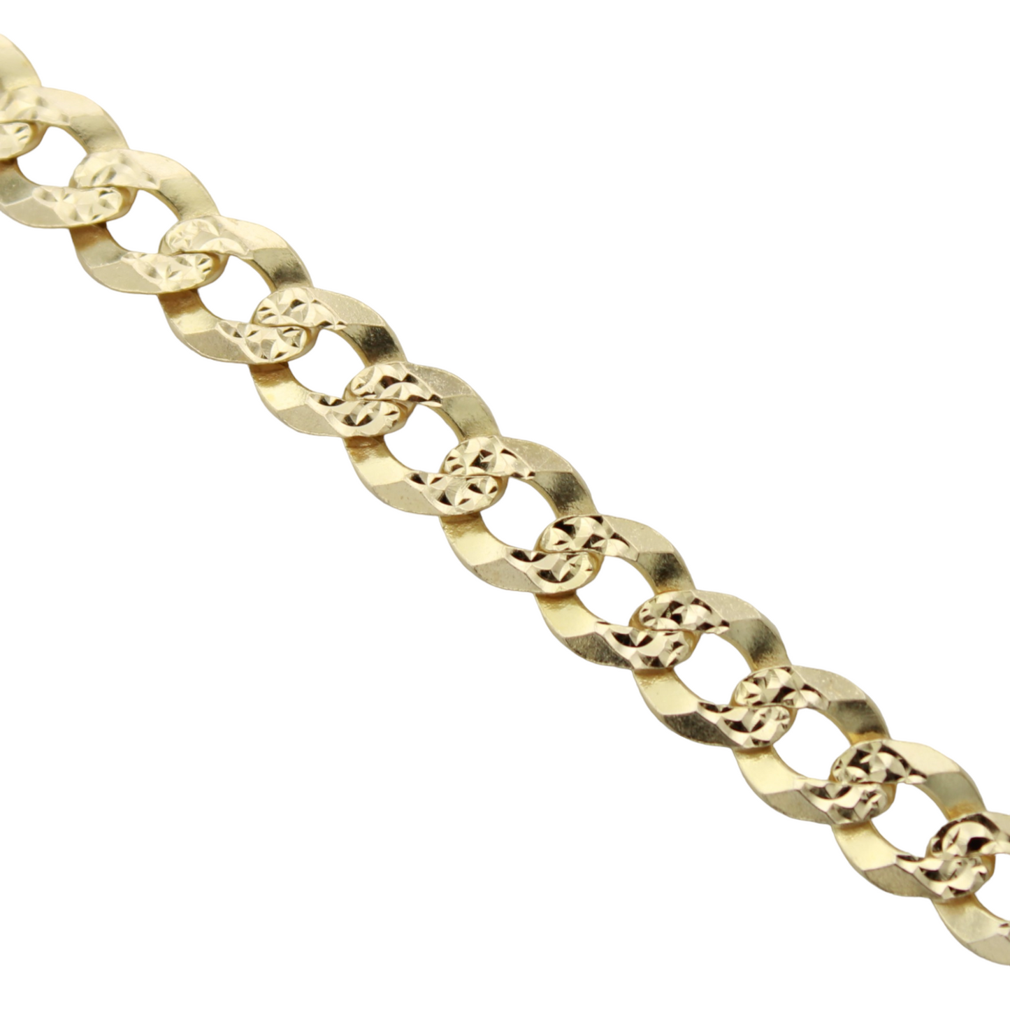 14k Pave Cuban Link Chain - 8.10 mm