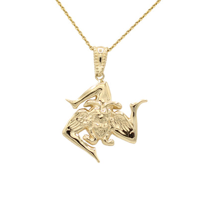 14k Yellow Gold Sicilian Trinacria Pendant